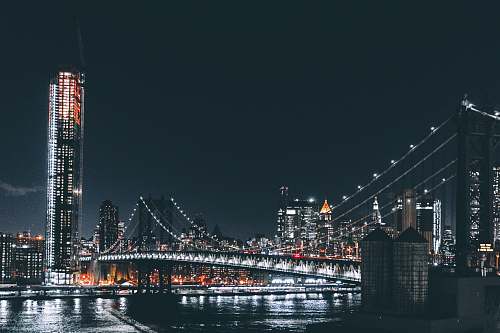 city Brooklyn Bridge at night brooklyn bridge